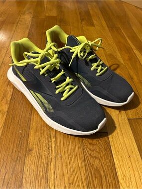 Men's Athletic Running Shoes in Gray with Lime Accents